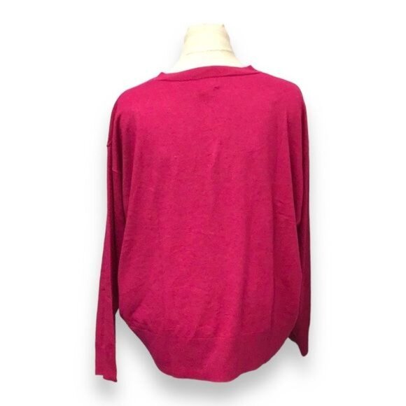 A New Day Women’s V Neck Lightweight Knit Pullover Sweater, Pink, size XXL #2 - Picture 4 of 8